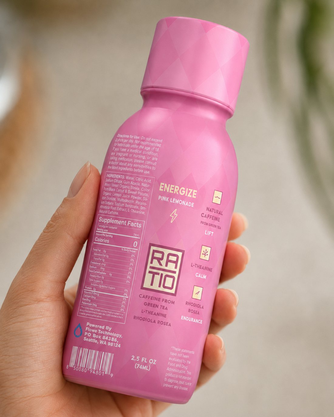Ratio Energize supplement facts and full ingredient list