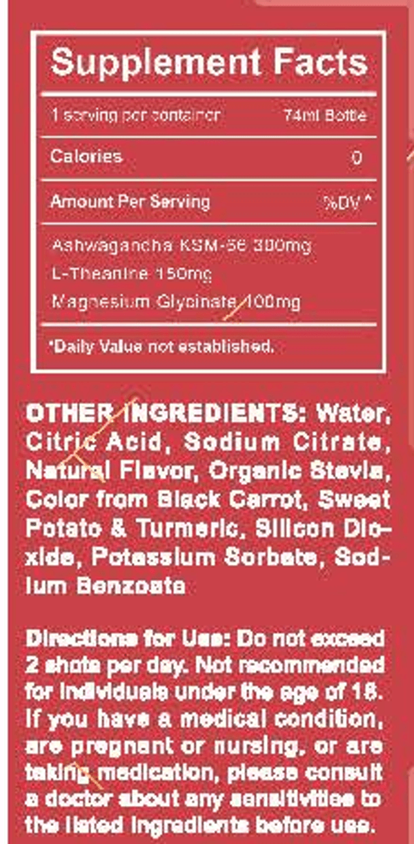 Relax - Strawberry — Supplement Facts panel